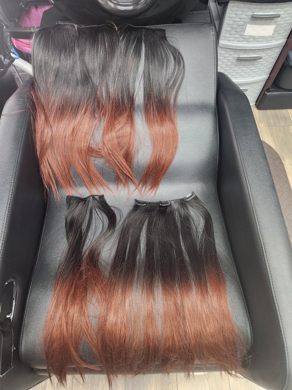 Black to Copper Ombre Clip-In Hair Extensions - Women Hair
